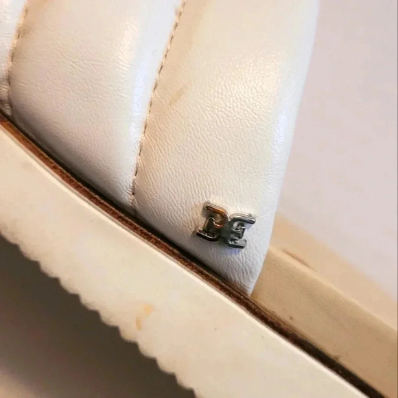 SAM EDELMAN Annalisa White leather puffer quilted open toe slip on sandals 9 - Picture 7 of 12